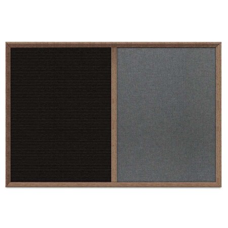 United Visual Products Enclosed Corkboard, 1 Door, 24"x36", 4" Fra, UV3422-BLACK-DBURGU UV3422-BLACK-DBURGU